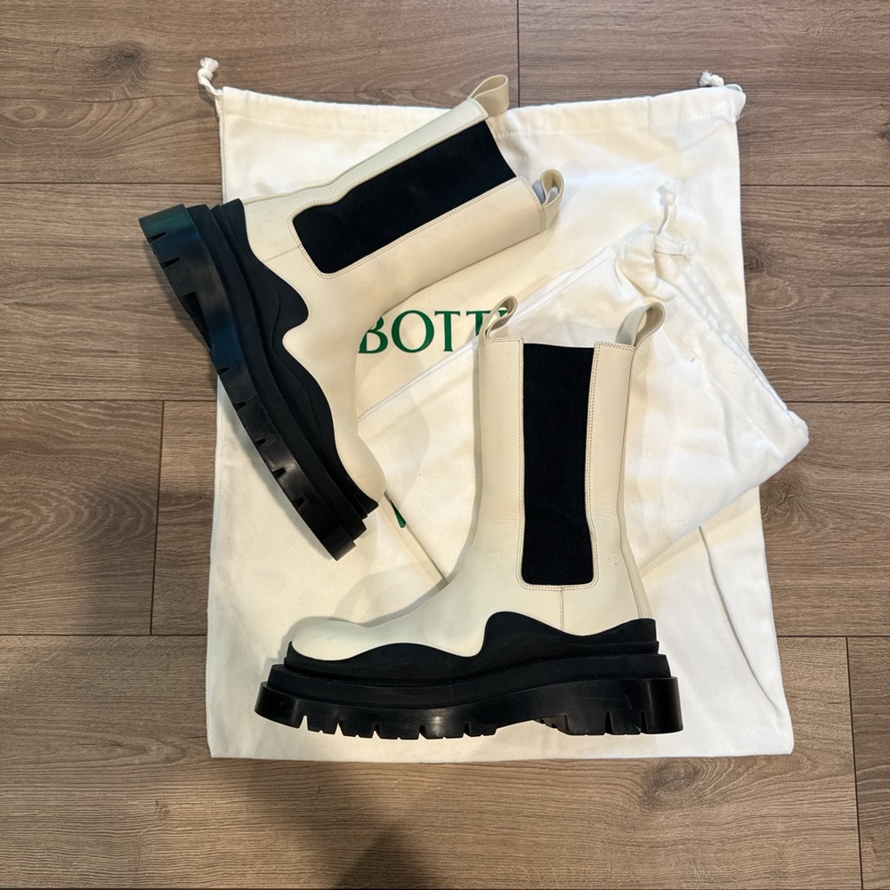 Stylish Black and White Chunky Boots